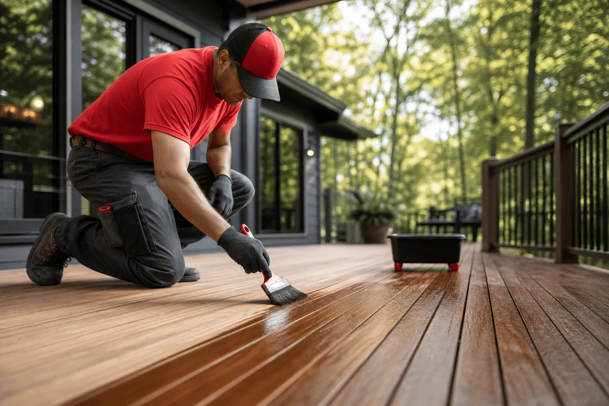 Deck Staining service by Accurate Painting